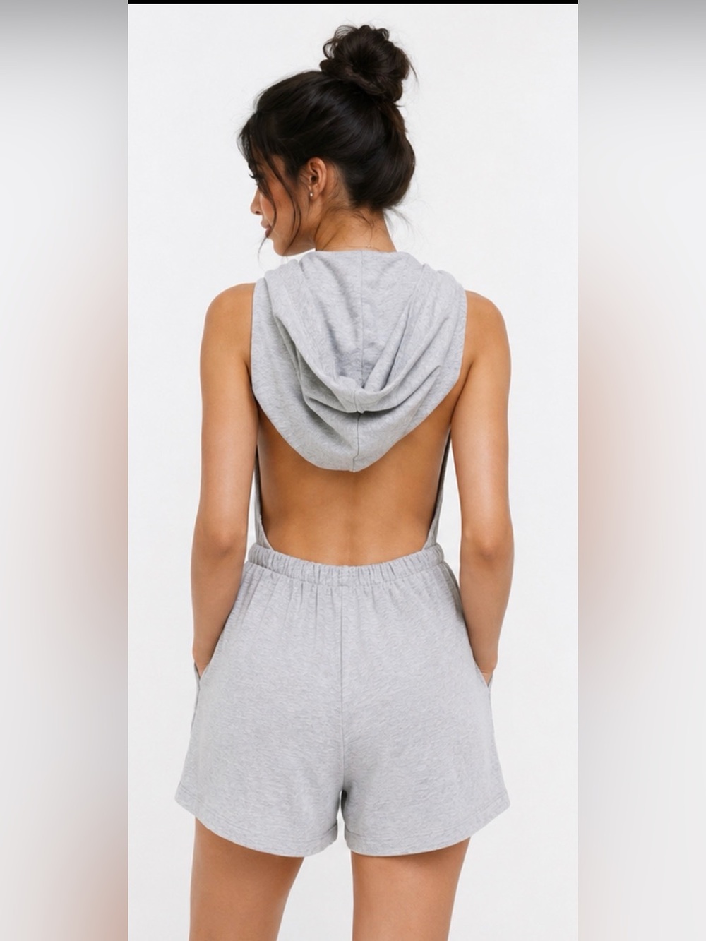 ASOS Open Back Halter Hooded Backless Romper